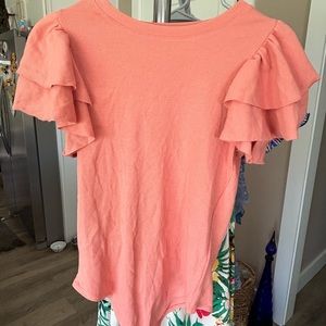 Express brand new body suit with tags has ruffled sleeves really cute